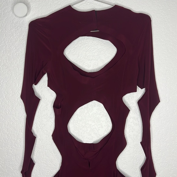 New Norma Kamali Long Sleeve Aztec Catsuit in Plum XS - Picture 6 of 16